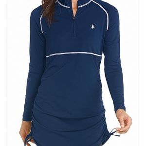 Coolibar Women's Lawai Ruche Swim Shirt UPF 50+